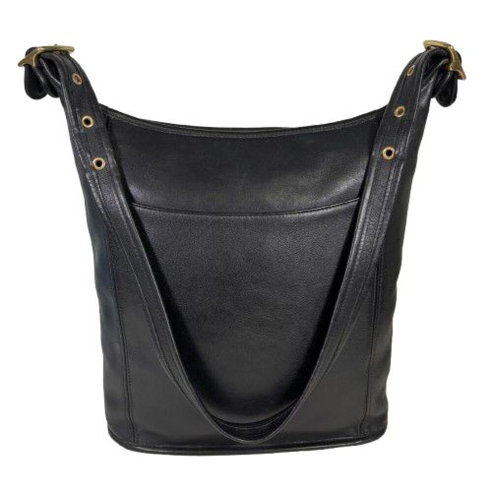 Vintage Coach 9060 Legacy Slim Duffle Sac Black Leather Shoulder Bag Purse